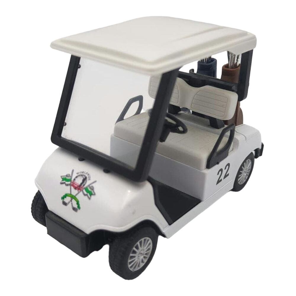 Kintoy White Golf Cart Mini Vehicle 1:24 Scale w Bags Worldwide Pullback Racer